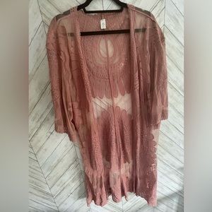 Mauve lace kimono